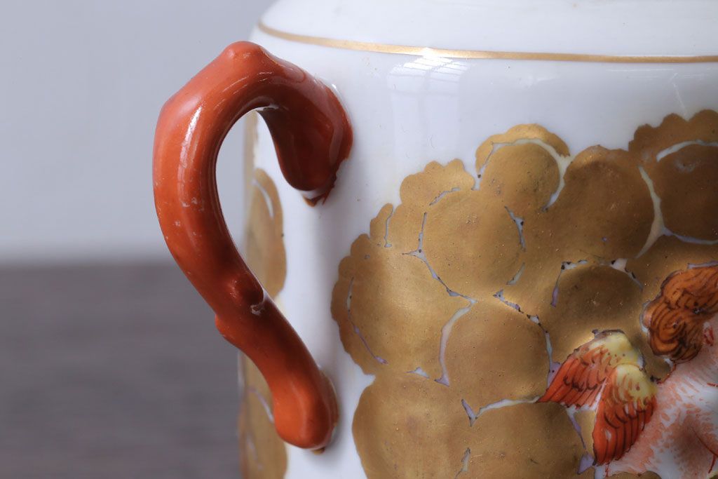 アンティーク雑貨　アンティーク　イタリアRichard Ginori(リチャード・ジノリ)　カポディモンテ　クリーマー・シュガーポット2点セット(洋食器)