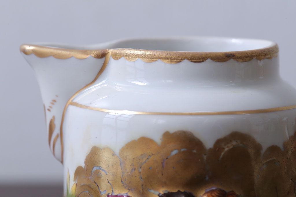 アンティーク雑貨　アンティーク　イタリアRichard Ginori(リチャード・ジノリ)　カポディモンテ　クリーマー・シュガーポット2点セット(洋食器)