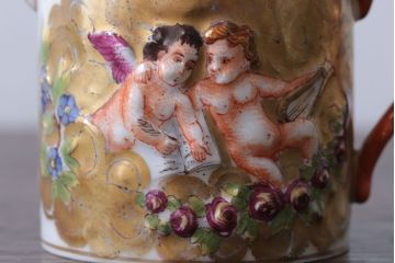 アンティーク雑貨　アンティーク　イタリアRichard Ginori(リチャード・ジノリ)　カポディモンテ　クリーマー・シュガーポット2点セット(洋食器)