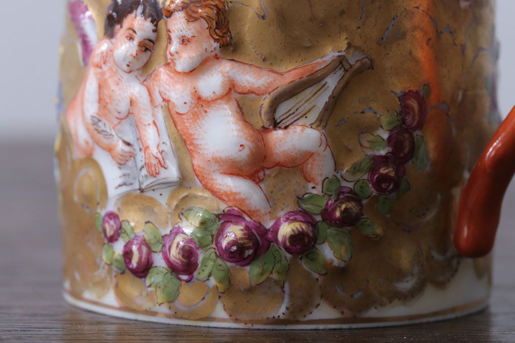 アンティーク雑貨　アンティーク　イタリアRichard Ginori(リチャード・ジノリ)　カポディモンテ　クリーマー・シュガーポット2点セット(洋食器)