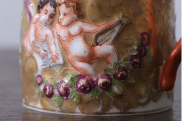 アンティーク雑貨　アンティーク　イタリアRichard Ginori(リチャード・ジノリ)　カポディモンテ　クリーマー・シュガーポット2点セット(洋食器)