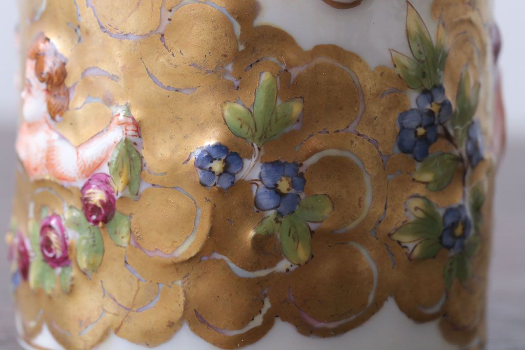 アンティーク雑貨　アンティーク　イタリアRichard Ginori(リチャード・ジノリ)　カポディモンテ　クリーマー・シュガーポット2点セット(洋食器)