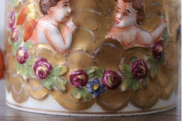 アンティーク雑貨　アンティーク　イタリアRichard Ginori(リチャード・ジノリ)　カポディモンテ　クリーマー・シュガーポット2点セット(洋食器)