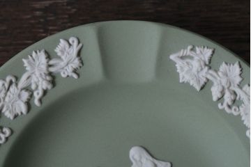 アンティーク雑貨　中古　イギリスWedgwood(ウェッジウッド)　ジャスパー グリーン　灰皿