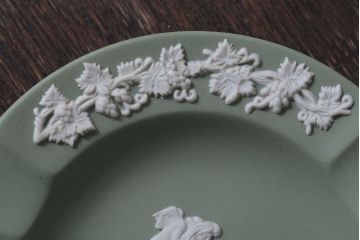 アンティーク雑貨　中古　イギリスWedgwood(ウェッジウッド)　ジャスパー グリーン　灰皿