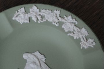 アンティーク雑貨　中古　イギリスWedgwood(ウェッジウッド)　ジャスパー グリーン　灰皿