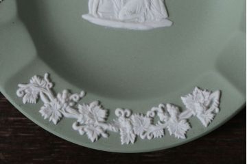 アンティーク雑貨　中古　イギリスWedgwood(ウェッジウッド)　ジャスパー グリーン　灰皿