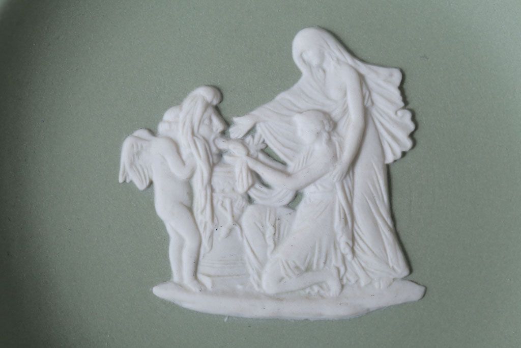 アンティーク雑貨　中古　イギリスWedgwood(ウェッジウッド)　ジャスパー グリーン　灰皿