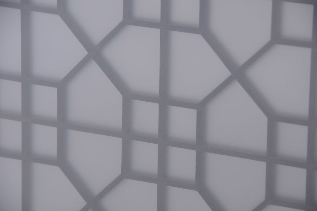 古民具・骨董　組子入りすりガラス帯のアンティーク板戸2枚セット