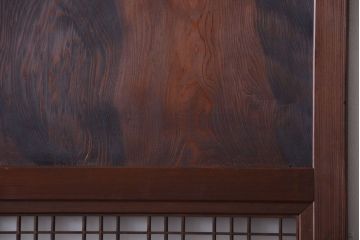 古民具・骨董　組子入りすりガラス帯のアンティーク板戸