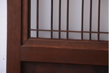 古民具・骨董　組子入りすりガラス帯のアンティーク板戸