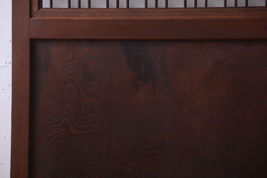 古民具・骨董　組子入りすりガラス帯のアンティーク板戸