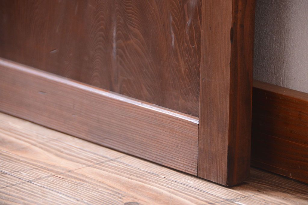 古民具・骨董　組子入りすりガラス帯のアンティーク板戸