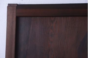 古民具・骨董　組子入りすりガラス帯のアンティーク板戸