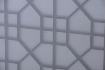 古民具・骨董　組子入りすりガラス帯のアンティーク板戸