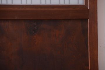 古民具・骨董　組子入りすりガラス帯のアンティーク板戸