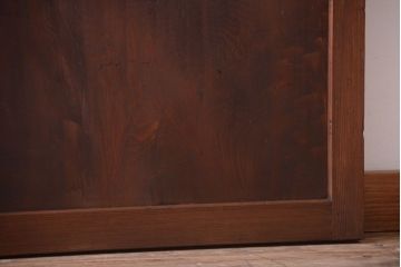 古民具・骨董　組子入りすりガラス帯のアンティーク板戸