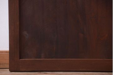 古民具・骨董　組子入りすりガラス帯のアンティーク板戸