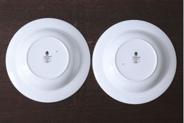 アンティーク雑貨　中古　イギリスWedgwood(ウェッジウッド) ワイルドストロベリー　スーププレート2枚セット(洋食器)