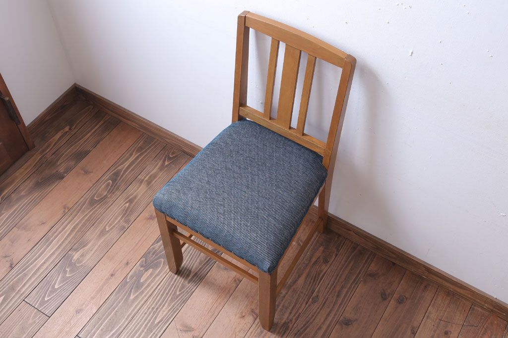 和製アンティーク　ナラ材製!レトロなシンプルチェア(1)