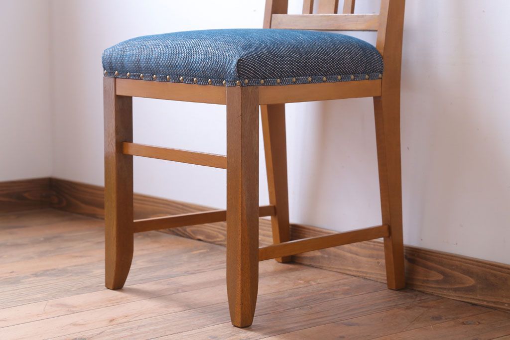 和製アンティーク　ナラ材製!レトロなシンプルチェア(1)