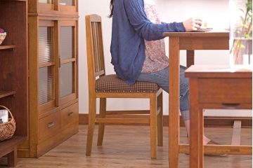 レトロ家具　和製アンティーク　ナラ材製!レトロなシンプルチェア(2)