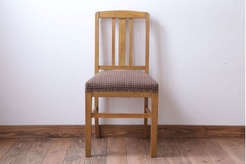 レトロ家具　和製アンティーク　ナラ材製!レトロなシンプルチェア(2)