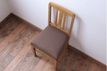 レトロ家具　和製アンティーク　ナラ材製!レトロなシンプルチェア(2)