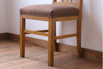 レトロ家具　和製アンティーク　ナラ材製!レトロなシンプルチェア(2)