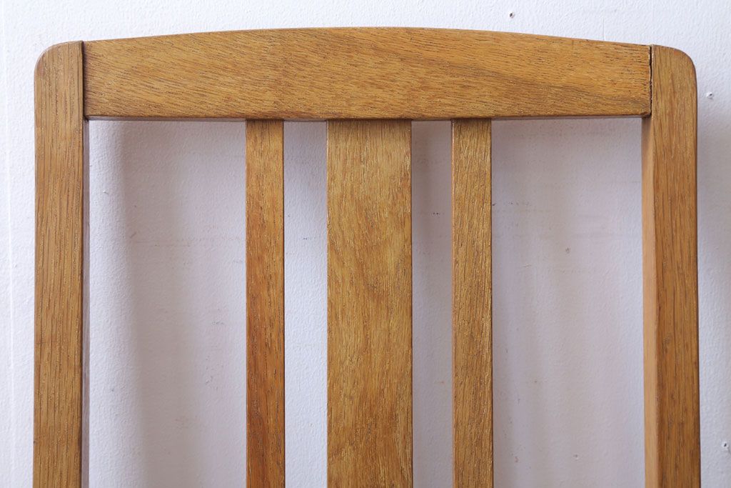 レトロ家具　和製アンティーク　ナラ材製!レトロなシンプルチェア(2)