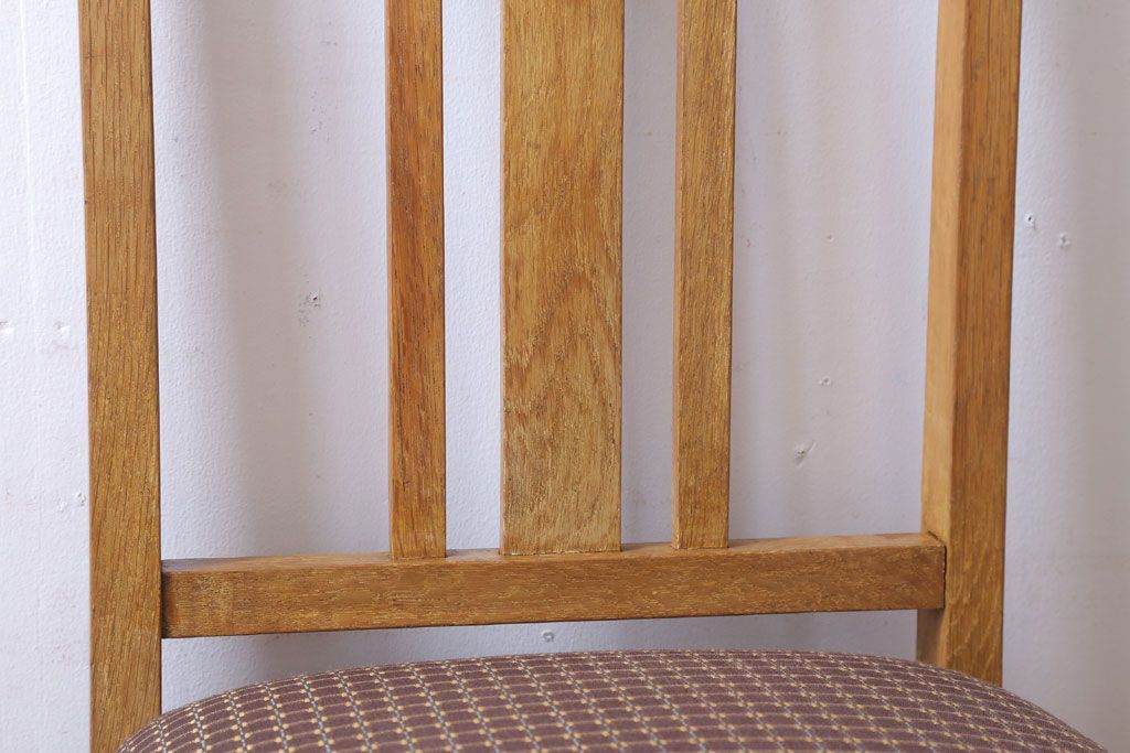 レトロ家具　和製アンティーク　ナラ材製!レトロなシンプルチェア(2)