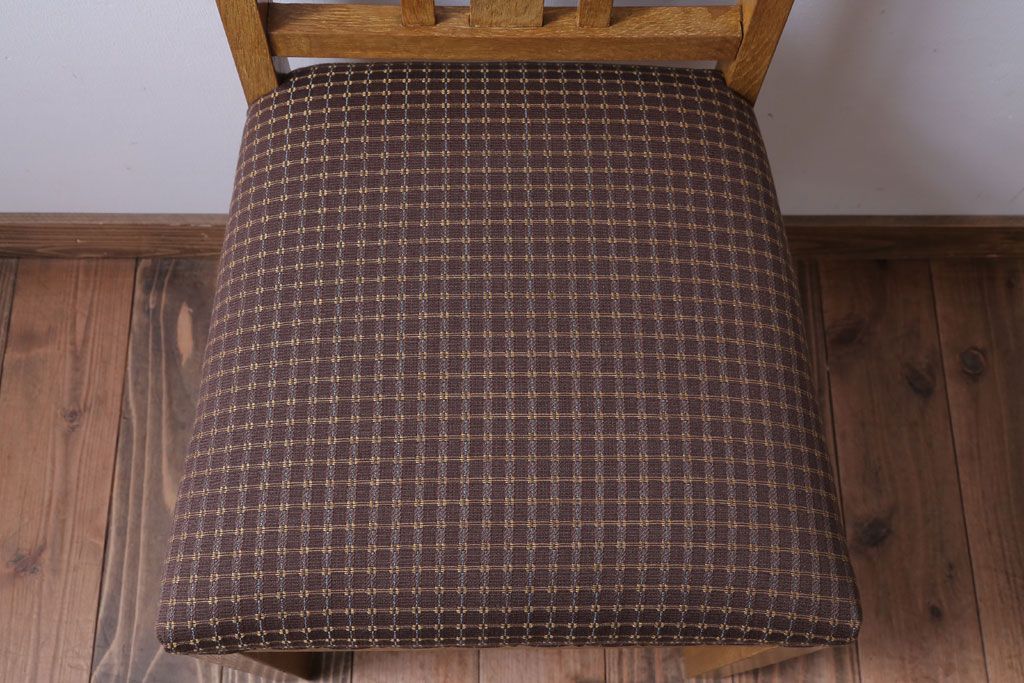 レトロ家具　和製アンティーク　ナラ材製!レトロなシンプルチェア(2)