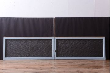 アンティーク　ダイヤガラス入り!ペイントのガラス戸2枚セット(窓)(1)