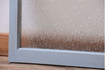 アンティーク　ダイヤガラス入り!ペイントのガラス戸2枚セット(窓)(1)