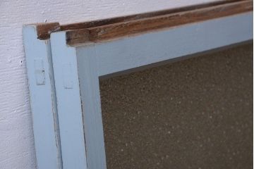 アンティーク　ダイヤガラス入り!ペイントのガラス戸2枚セット(窓)(1)