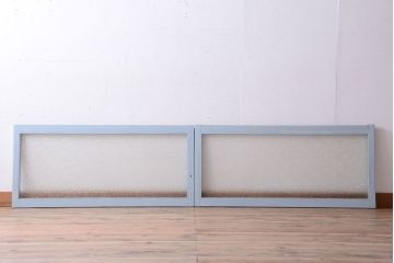 アンティーク　ダイヤガラス入り!ペイントのガラス戸2枚セット(窓)(1)