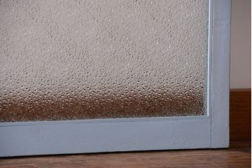 アンティーク　ダイヤガラス入り!ペイントのガラス戸2枚セット(窓)(1)