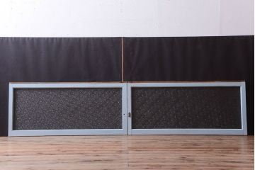 アンティーク　ダイヤガラス入り!ペイントのガラス戸2枚セット(窓)(2)