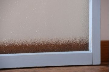 アンティーク　ダイヤガラス入り!ペイントのガラス戸2枚セット(窓)(2)