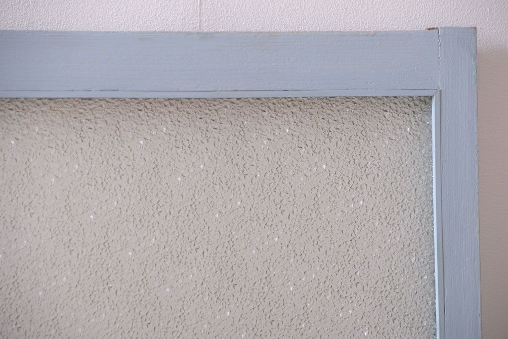 アンティーク　ダイヤガラス入り!ペイントのガラス戸2枚セット(窓)(2)