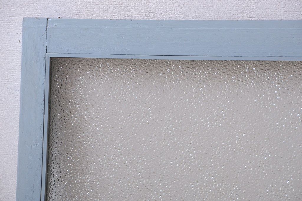 アンティーク　ダイヤガラス入り!ペイントのガラス戸2枚セット(窓)(2)