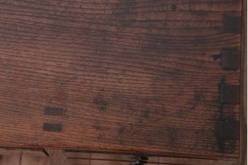 アンティーク家具　古民具・骨董　明治〜大正期!総欅材の高級アンティーク帳場机(両袖机・文机)