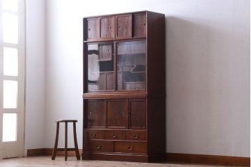アンティーク家具　和製アンティーク　高級品!前面桑材・側面栗材の重ね茶箪笥