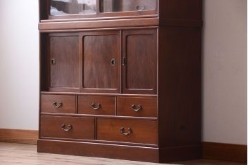 アンティーク家具　和製アンティーク　高級品!前面桑材・側面栗材の重ね茶箪笥