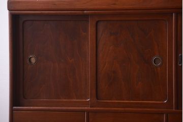 アンティーク家具　和製アンティーク　高級品!前面桑材・側面栗材の重ね茶箪笥