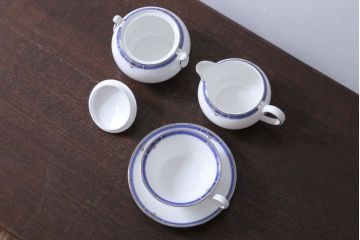 中古　イギリスWedgwood(ウェッジウッド)　キングスブリッジ　カップ&ソーサー・シュガー・クリーマー(洋食器)