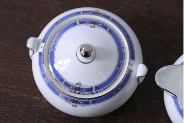 中古　イギリスWedgwood(ウェッジウッド)　キングスブリッジ　カップ&ソーサー・シュガー・クリーマー(洋食器)