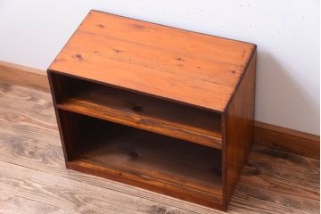 レトロ家具　昭和レトロ　古い木製の小さなオープンラックローボード(飾り棚)