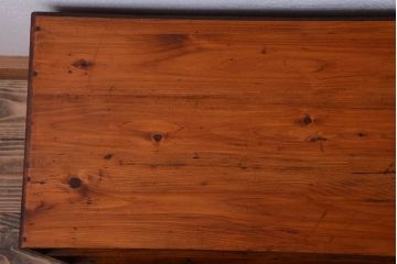 レトロ家具　昭和レトロ　古い木製の小さなオープンラックローボード(飾り棚)