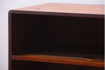 レトロ家具　昭和レトロ　古い木製の小さなオープンラックローボード(飾り棚)